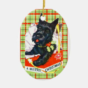 Ornement En Céramique Scottish Terrier Scottie Chien avec cadeau et plai