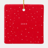 Ornement En Céramique Script avec le coeur photo rouge Keepsaké (Dos)