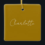 Ornement En Céramique Script de calligraphie couleur or Nom personnalisé<br><div class="desc">Si vous recherchez un design simple,  lisible et minimaliste,  c'est pour vous.</div>