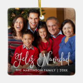 Ornement En Céramique Script de calligraphie moderne Feliz Navidad Photo (Devant)