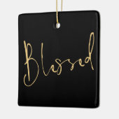 Ornement En Céramique Script moderne Bienheureux Noir de Noël (Gauche)