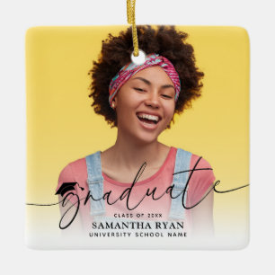 Ornement En Céramique Script Moderne de la photo Graduation