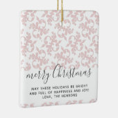 Ornement En Céramique Script Pink Rococo Joyeux Noël (Droite)