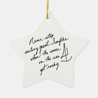 Ornement En Céramique Scripté À La Main Ne Cessez Jamais De Naviguer Ins