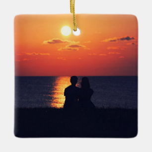 Ornement En Céramique Scrolls élégants 2 côtés personnalisables 2 Photo