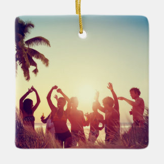 Ornement En Céramique Scrolls élégants 2 côtés personnalisables 2 Photo