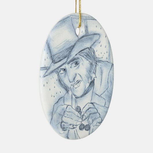 Ornement En Céramique Scrooge en bleu (Droite)