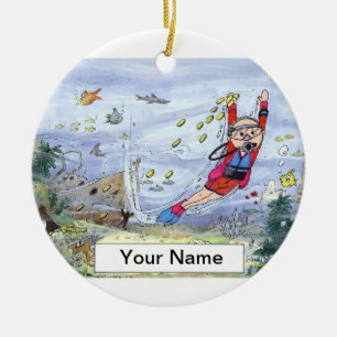 Ornement En Céramique Scuba Diver - Homme