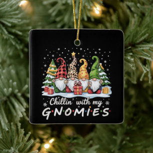 Ornement En Céramique Se détendre avec mes nains de Noël, ami de la fami