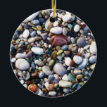 Ornement En Céramique Sea Pebbles Beach Stations Rhodes Grèce<br><div class="desc">Galets de mer colorés et pierres de plage sur la belle île de Rhodes en Grèce.</div>