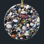 Ornement En Céramique Sea Pebbles Beach Stations Rhodes Grèce<br><div class="desc">Galets de mer colorés et pierres de plage sur la belle île de Rhodes en Grèce.</div>