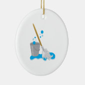 Ornement En Céramique Seau et balai (Droite)