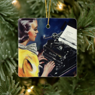 Ornement En Céramique Secrétaire de direction d'entreprise vintage tapan