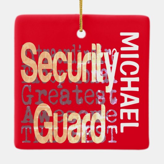 Ornement En Céramique Security Guard Extraordinaire CUSTOM (Dos)