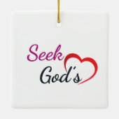Ornement En Céramique Seek God’s Heart - Square (Dos)