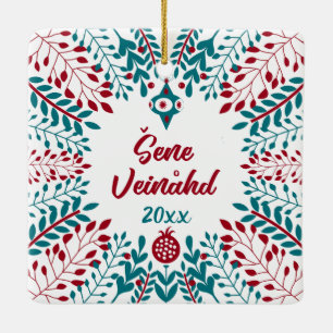 Ornement En Céramique Šene Veinåhd, Bavarian Boarisch Noël Salutation