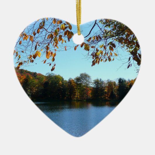 Ornement En Céramique Sept sources Automnes Arbres et Étang (Devant)