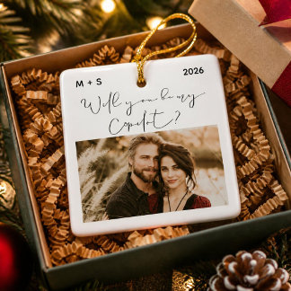 Ornement En Céramique Seras-Tu Mon Pilote De L'engagement De Noël