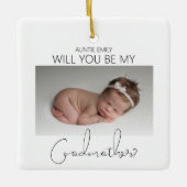 Ornement En Céramique Serez-Vous Ma Godmère ? Arbre de Noël (Devant)