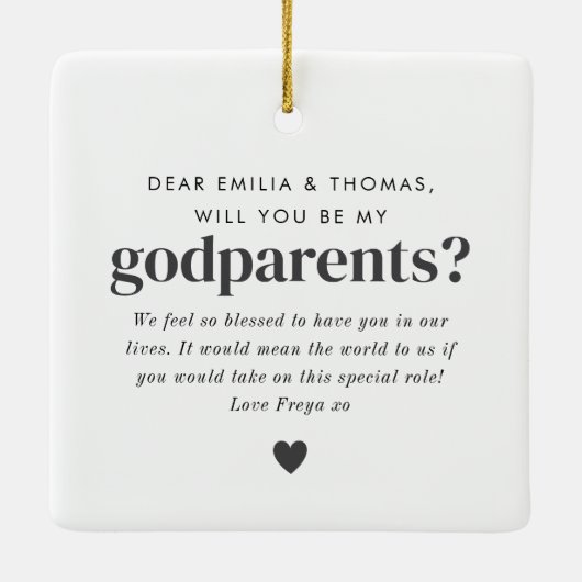 Ornement En Céramique Serez-Vous Mes Parents - Proposition Photo (Dos)