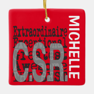 Ornement En Céramique Service Clientèle Rep Extraordinaire PERSONNALISÉ