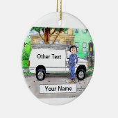 Ornement En Céramique Service Van, Blanc - Femme (Droite)