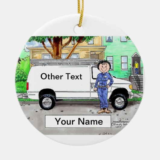 Ornement En Céramique Service Van, Blanc - Femme (Devant)