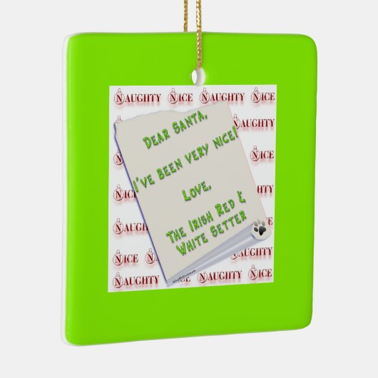 Ornement En Céramique Setter irlandais Naughty Nice (Droite)