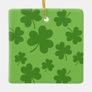 Ornement En Céramique Shamrock de la Saint Patrick Motif Clover