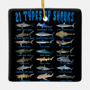 Ornement En Céramique Shark Lovers 21 Types of Sharks Ocean Animal