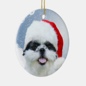 Ornement En Céramique Shih Tzu Noël (Droite)