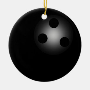 Ornement En Céramique Shiny Black Bowling Ball Bowlers Nouveauté Noël