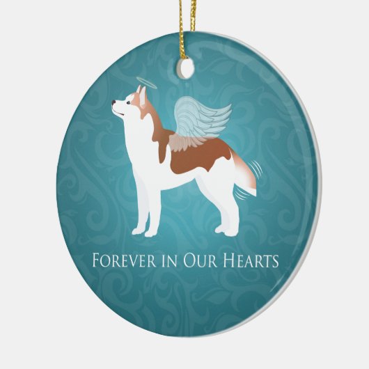 Ornement En Céramique Sibérien Husky - Rouge - Conception commémorative (Gauche)