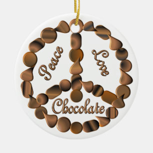 Ornement En Céramique Signe de paix de chocolat