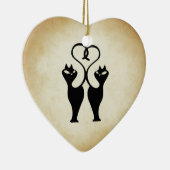 Ornement En Céramique Silhouette à deux chats (Droite)