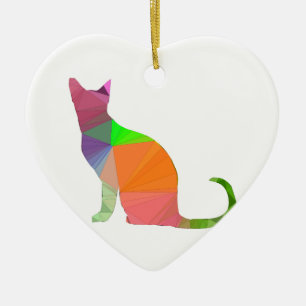 Ornement En Céramique Silhouette de chat à faible densité