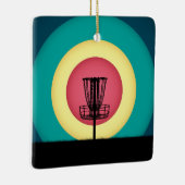 Ornement En Céramique Silhouette du panier de golf de disque (Droite)