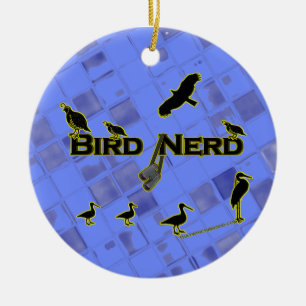 Ornement En Céramique Silhouette Nerd d'oiseaux
