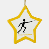 Ornement En Céramique Silhouette noire Fencer avec clôture d'épée person (Droite)