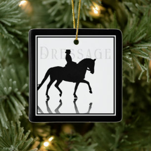 Ornement En Céramique Silhouette personnalisée Cheval de ressaut Noël
