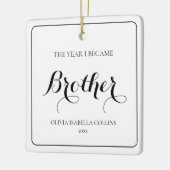 Ornement En Céramique Simple Black Script moderne First Christmas Brothe (Gauche)