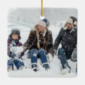 Ornement En Céramique Simple Brusch Joyful Calligraphy Famille Photo (Dos)