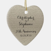 Ornement En Céramique Simple Custom Elegant Coeur Anniversaire Noël (Droite)