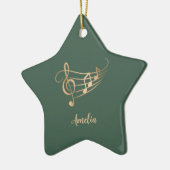 Ornement En Céramique Simple Custom Name Musical Elegant Christmas (Gauche)