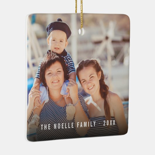Ornement En Céramique Simple double photo moderne Noël (Droite)