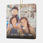 Ornement En Céramique Simple double photo moderne Noël (Gauche)