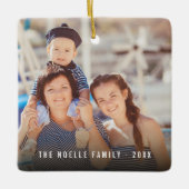 Ornement En Céramique Simple double photo moderne Noël (Devant)