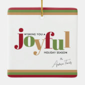 Ornement En Céramique Simple Festif Joyeux Noël (Dos)