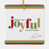 Ornement En Céramique Simple Festif Joyeux Noël (Devant)