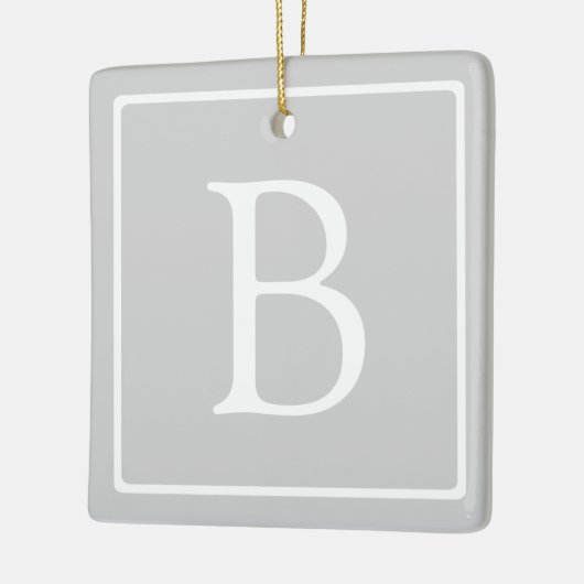 Ornement En Céramique Simple Light Grey monogram (Gauche)